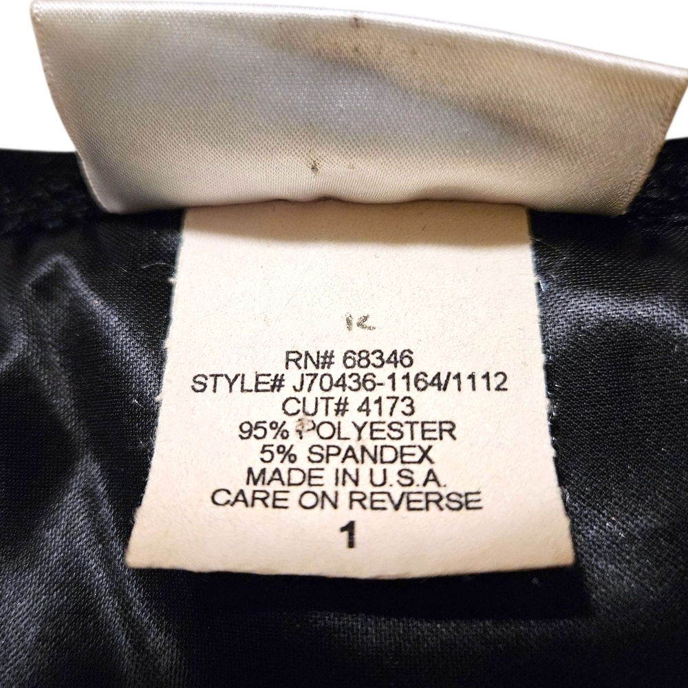 VTG 579 Black Velvet Evening Gown Sz 1 Floral Shimmer Bodice Slit Whimsigoth 90s - Picture 13 of 15